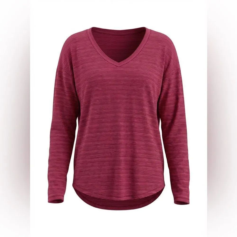Athleta Women's Pink red Striped Top size M